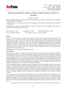 Thematic and Stylistic Analysis of Maya Angelou Po