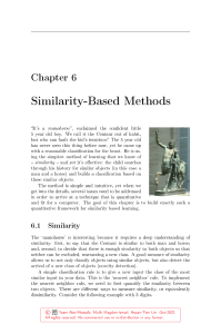 Similarity-Based Methods: Nearest Neighbor Algorithm