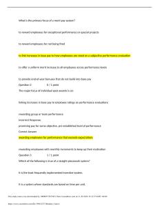 Compensation Systems Exam: Merit Pay, Incentives, and More
