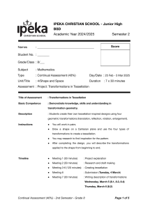 Tessellations & Transformations: Math Project for Grade 8