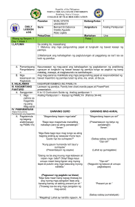 Family Members Lesson Log - Grade 1 Araling Panlipunan