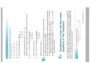 Simultaneous Equations: Linear & Non-Linear Problems