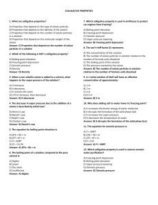 Colligative Properties: Multiple Choice Questions & Answers