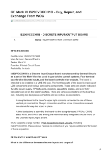 GE Mark VI IS200VCCCH1B Discrete I/O Board Datasheet