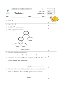 Year 6 Numeracy Revision Worksheet