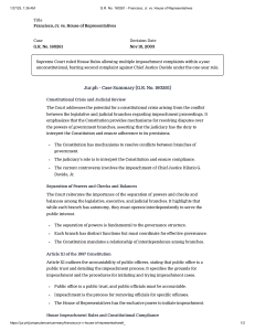 Francisco, Jr. vs. House of Representatives Case Summary