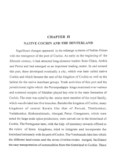 Native Cochin & Hinterland: Trade & State Formation