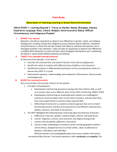 Field Study: Diversity in the Classroom