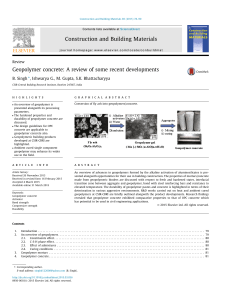 Geopolymer Concrete: Recent Developments Review