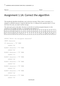 Computing Assignment: Correcting a Decryption Algorithm