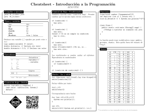 Hoja de Referencia de Programaci&oacute;n Java: ACM UPM