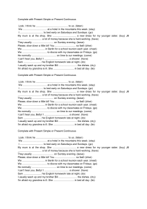 Present Simple vs. Continuous Worksheet