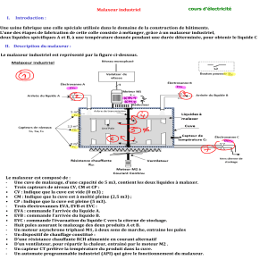 Cours d'électricité sur le malaxeur industriel : GRAFCET et contrôle API