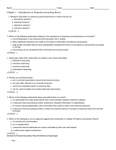 Financial Accounting Theory Test Bank - Chapter 1