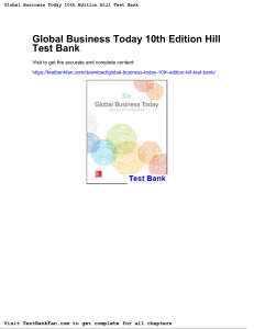 Global Business Today 10th Ed. Test Bank