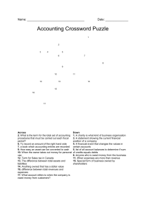 Accounting Crossword Puzzle: Test Your Knowledge