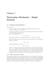 Newtonian Mechanics: Single Particle - Textbook Chapter