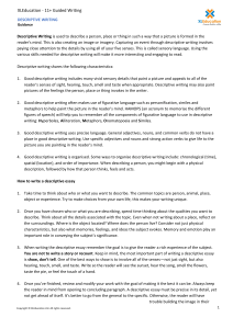 11+ Descriptive Writing Guide: Sensory & Figurative Language