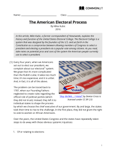 American Electoral Process: History & Function