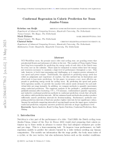 Conformal Regression for Calorie Prediction in Cycling