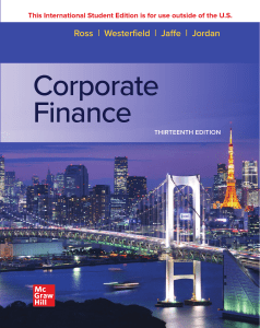 Corporate Finance, 13th Edition Textbook
