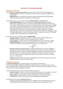 Operazioni Bancarie: Depositi e Impieghi