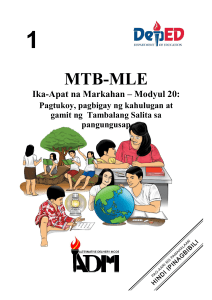 Compound Words: Definition & Usage (MTB-MLE Module)