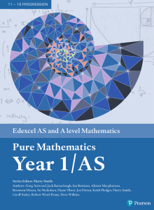Edexcel AS/A Level Pure Mathematics Year 1/AS Textbook Contents