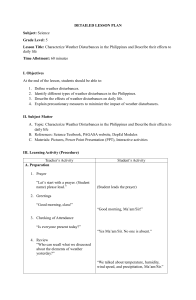 Weather Disturbances in the Philippines: Grade 5 Lesson Plan