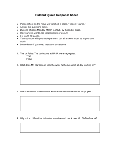 Hidden Figures Movie Response Sheet