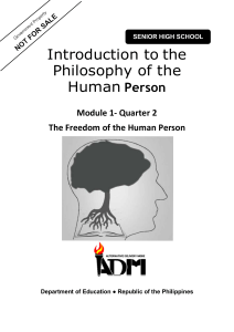 Freedom of the Human Person: Philosophy Module