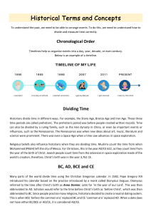 Historical Terms & Timelines Worksheet