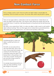 Non-Contact Forces: Gravity, Electrostatic, Magnetic