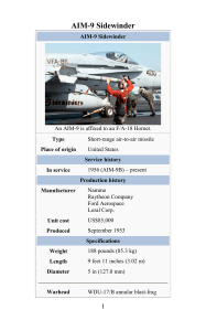 AIM-9 Sidewinder Missile: Specs, History, and Usage