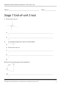 Math Test: Geometry & Angles - Stage 7