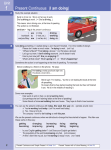 Present Continuous Tense: English Grammar Unit