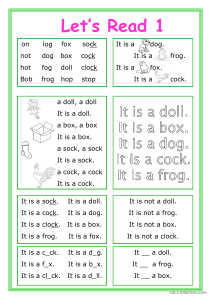 Let's Read 1: Phonics Worksheet for Kids