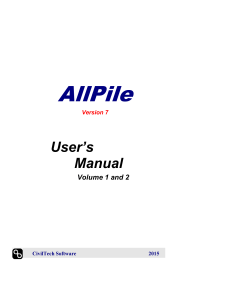 AllPile V7 User Manual: Pile Analysis Software Guide