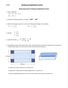 Rational Expressions & Quadratics Worksheet - High School Math