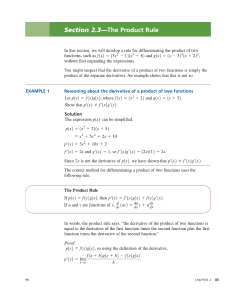 The Product Rule in Calculus: Textbook Excerpt