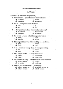 English Grammar Test - Practice Questions