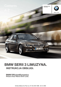 Instrukcja Obsługi BMW Serii 3 Limuzyna