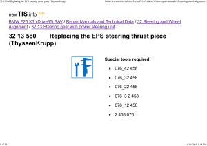 BMW EPS Steering Thrust Piece Replacement Guide