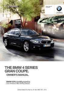 BMW 4 Series Gran Coupe Owner's Manual