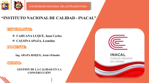 Gestión de Calidad en la Construcción: Presentación INACAL