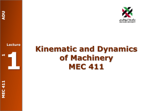 Kinematics & Dynamics of Machinery Lecture Notes