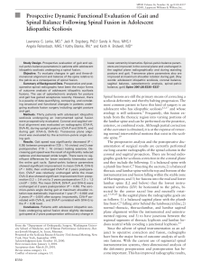 Gait & Spinal Balance After Scoliosis Fusion in Adolescents