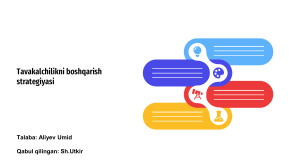 Tavakalchilikni boshqarish strategiyasi taqdimoti