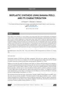 Bioplastic Synthesis from Banana Peels: Characterization & Analysis