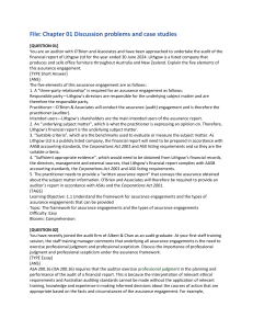 Assurance Engagements: Problems & Case Studies